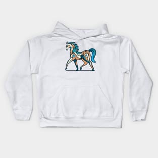 Horse illustration. Illustration of a horse in cubism style Kids Hoodie